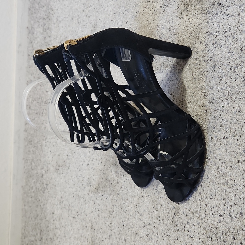 Hermès Moon Sandal Strappy Suede Heel Size 39 1/2 Authentic - Picture 5 of 16